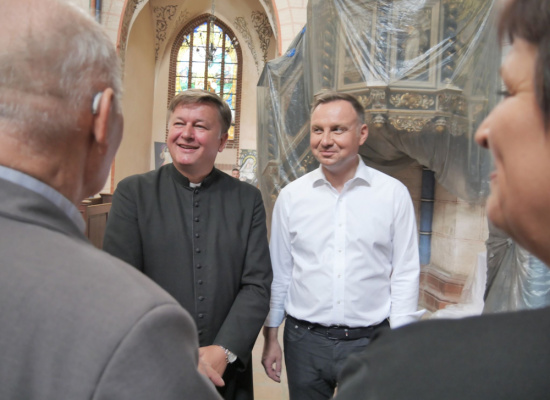 Prezydent Rzeczpospolitej dr Andrzej Duda w Kolegiacie 2.07.2020